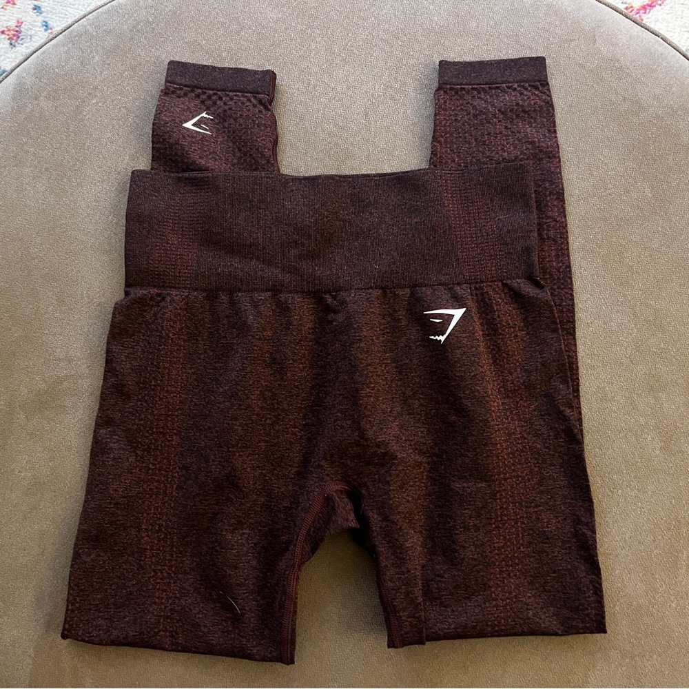 gymshark dark red high rise leggings